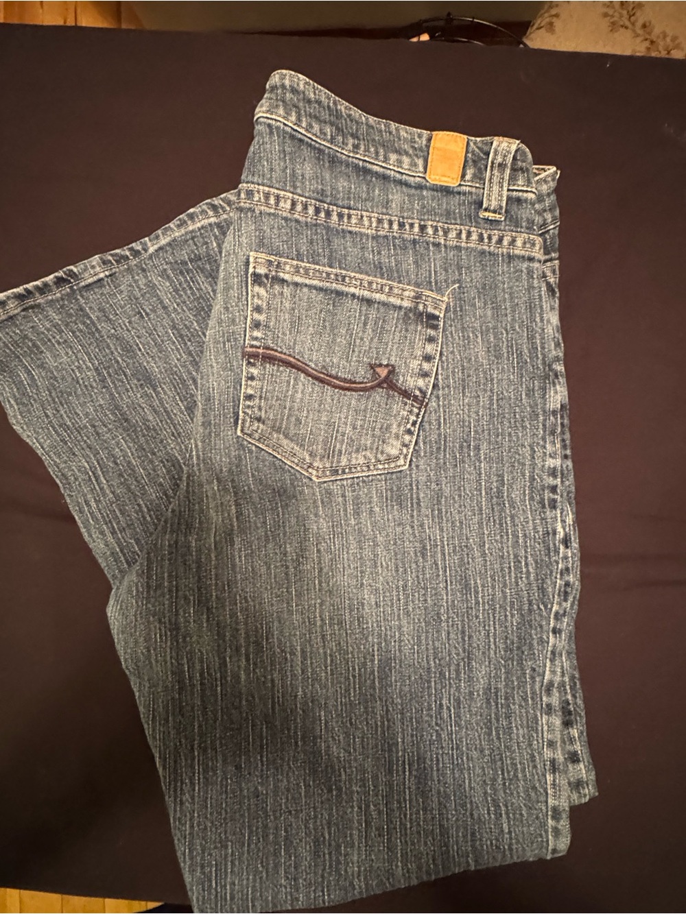 Maurices Women's Blue Straight-Leg Jeans with Contrast Tab